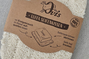Seifenablage aus Luffa eckig
