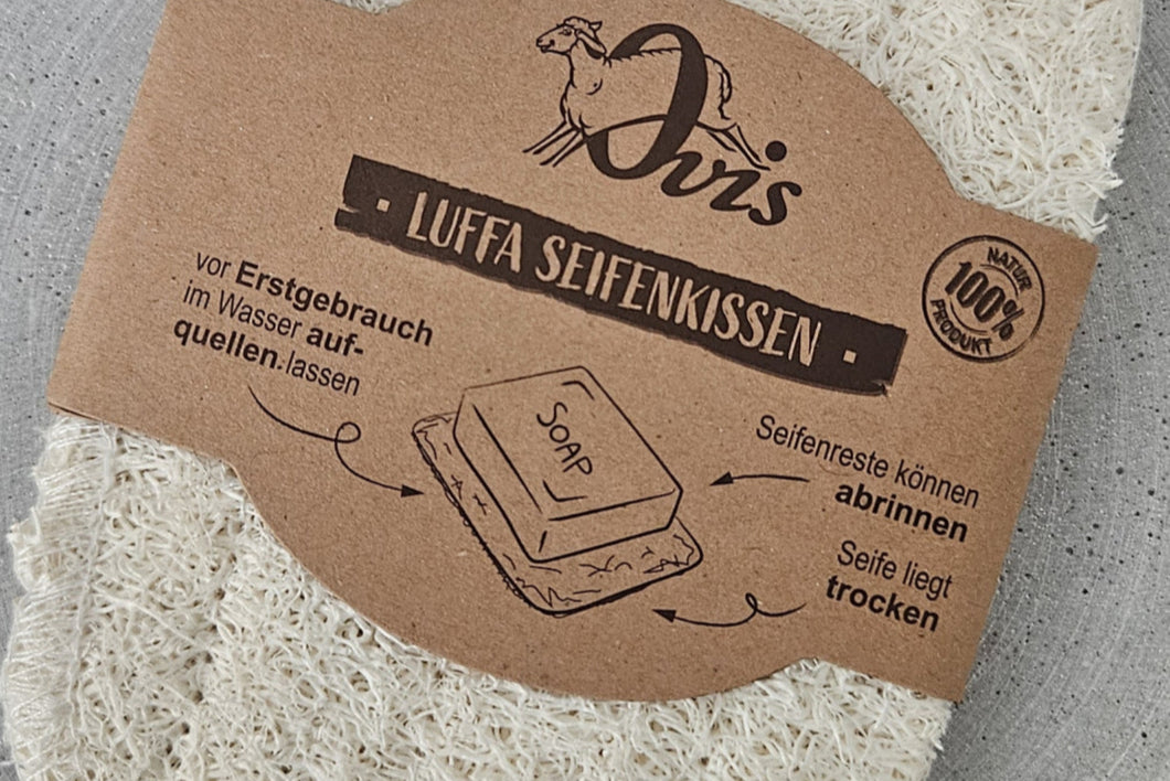 Seifenablage aus Luffa eckig