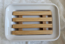 Laden Sie das Bild in den Galerie-Viewer, Seifenschale mit Bambuseinlage, rechteckig groß
