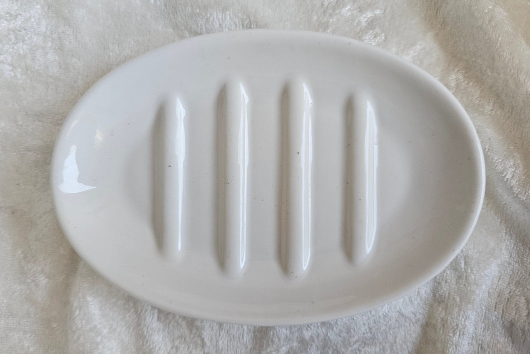 Seifenschale, weiß oval