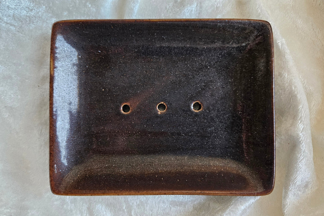 Seifenschale, eckig dunkelbraun