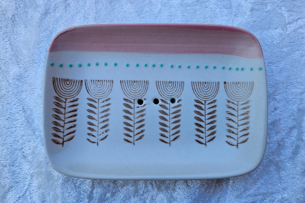 Seifenschale, blumig Rosa