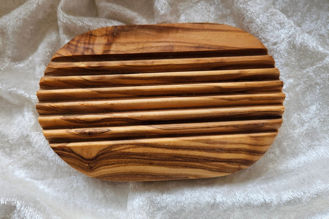 Olivenholz Rille oval