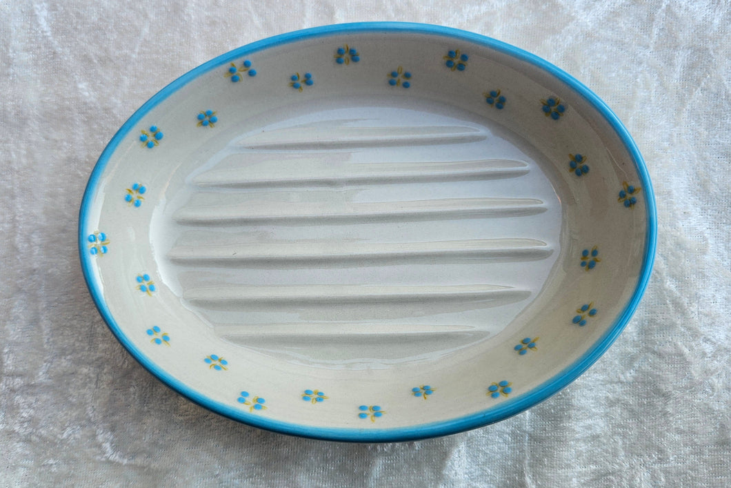 Seifenschale, Rille blau