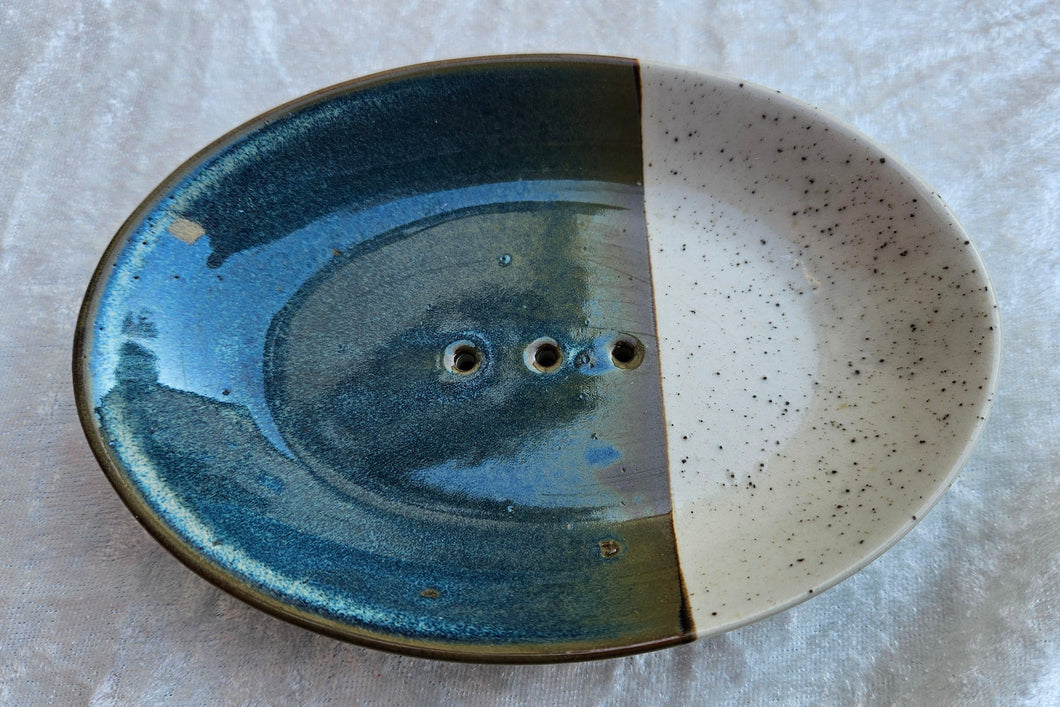 Seifenschale, Steingut-blau