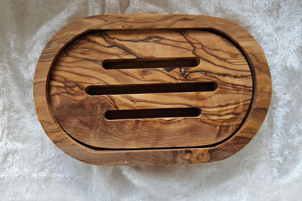 Olivenholz oval doppelt