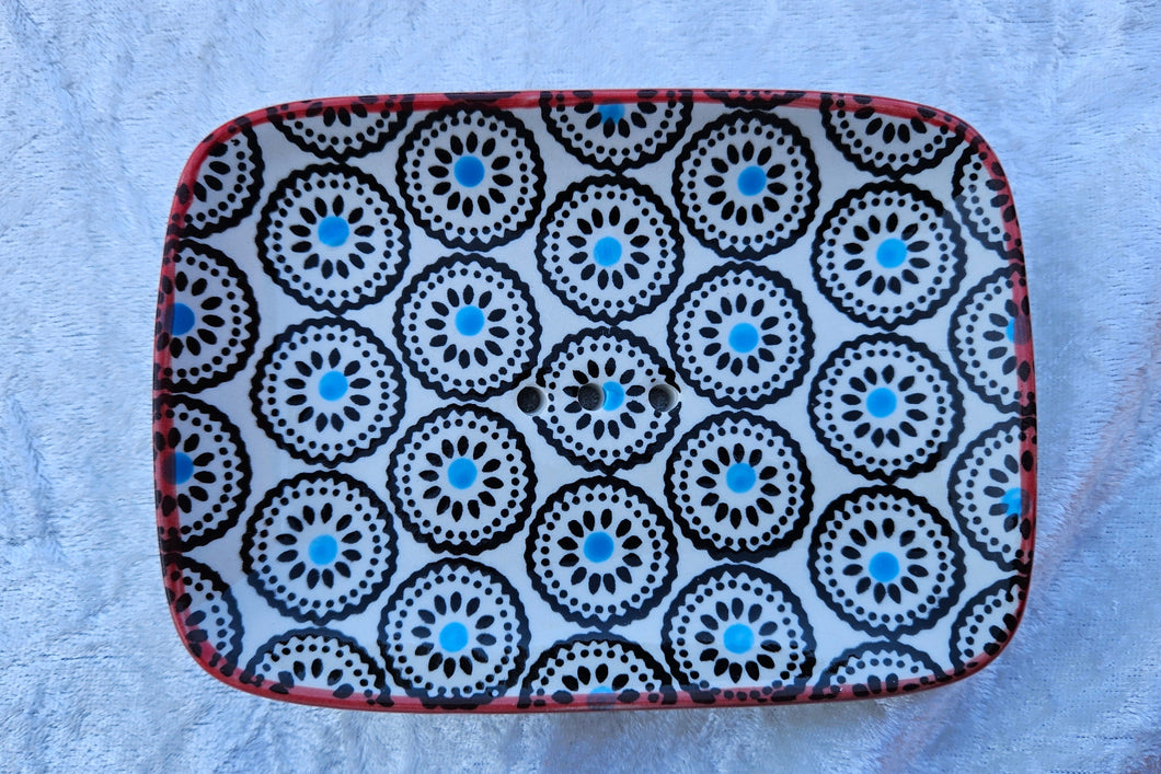 Seifenschale, Retro roter Rand